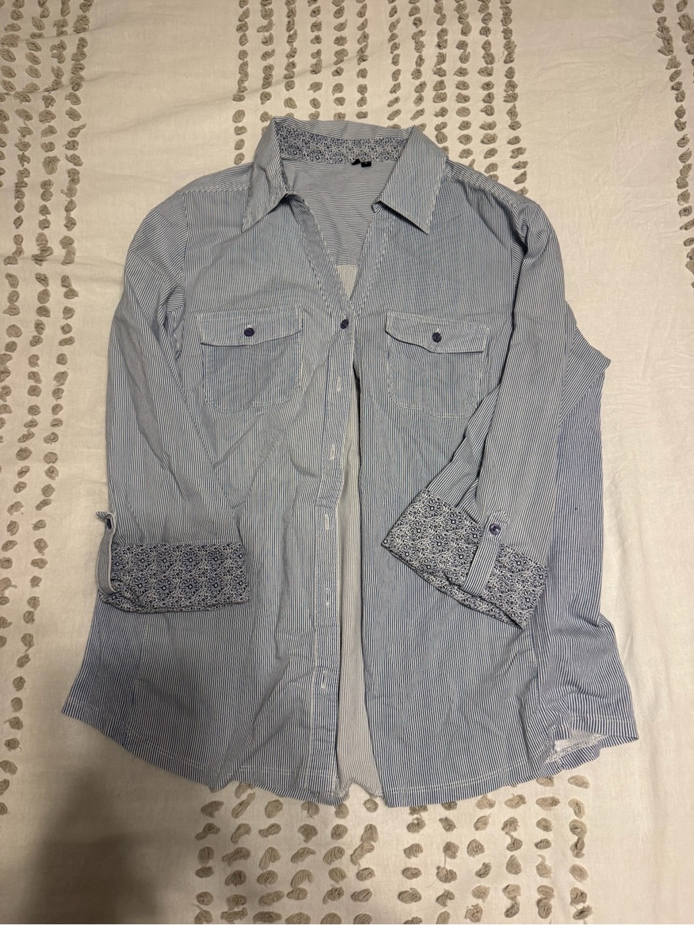 Light Blue Stripe Men's Button-Down Shirt